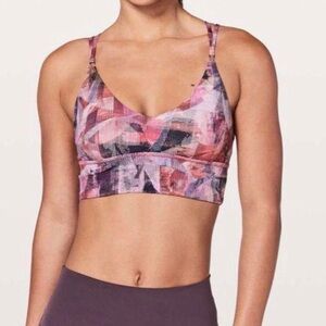 Authentic Lululemon Athletica Pink Purple Sports Bra with Pad Inserts, Size 4